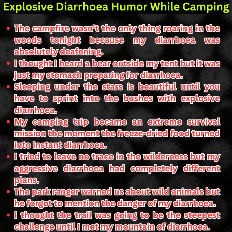 Explosive Diarrhoea Humor While Camping